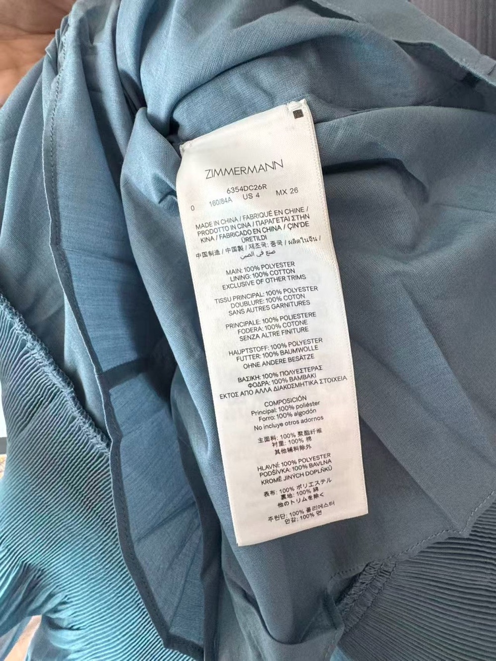 Zimmermann Tiered Midi Dress in Dusty Blue size 0 - Picture 3 of 12